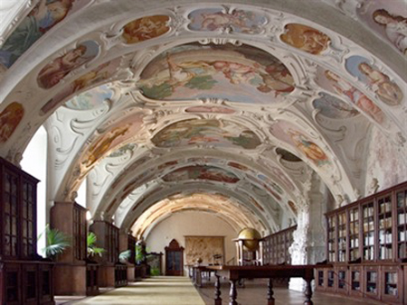 Carpoforo Tencalla, Deckengemälde in der Schlossbibliothek Náměšť nad Oslavou (CZ)